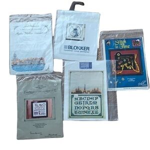 Lot of 5 vintage cross stitch kits